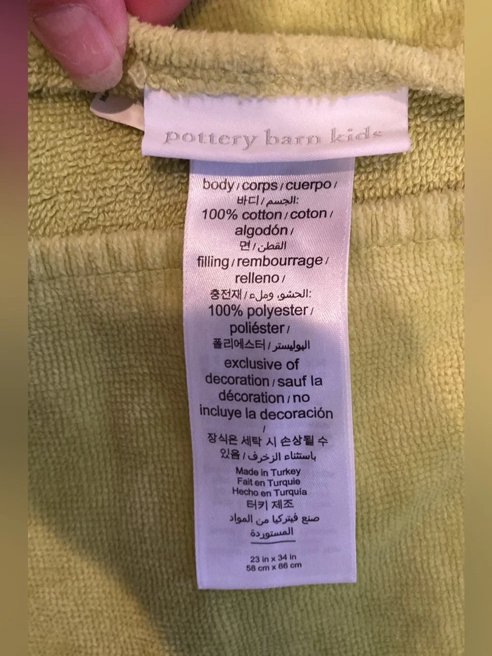 Pottery Barn Kids Grinch Green Hooded Towel with Red Santa Hat